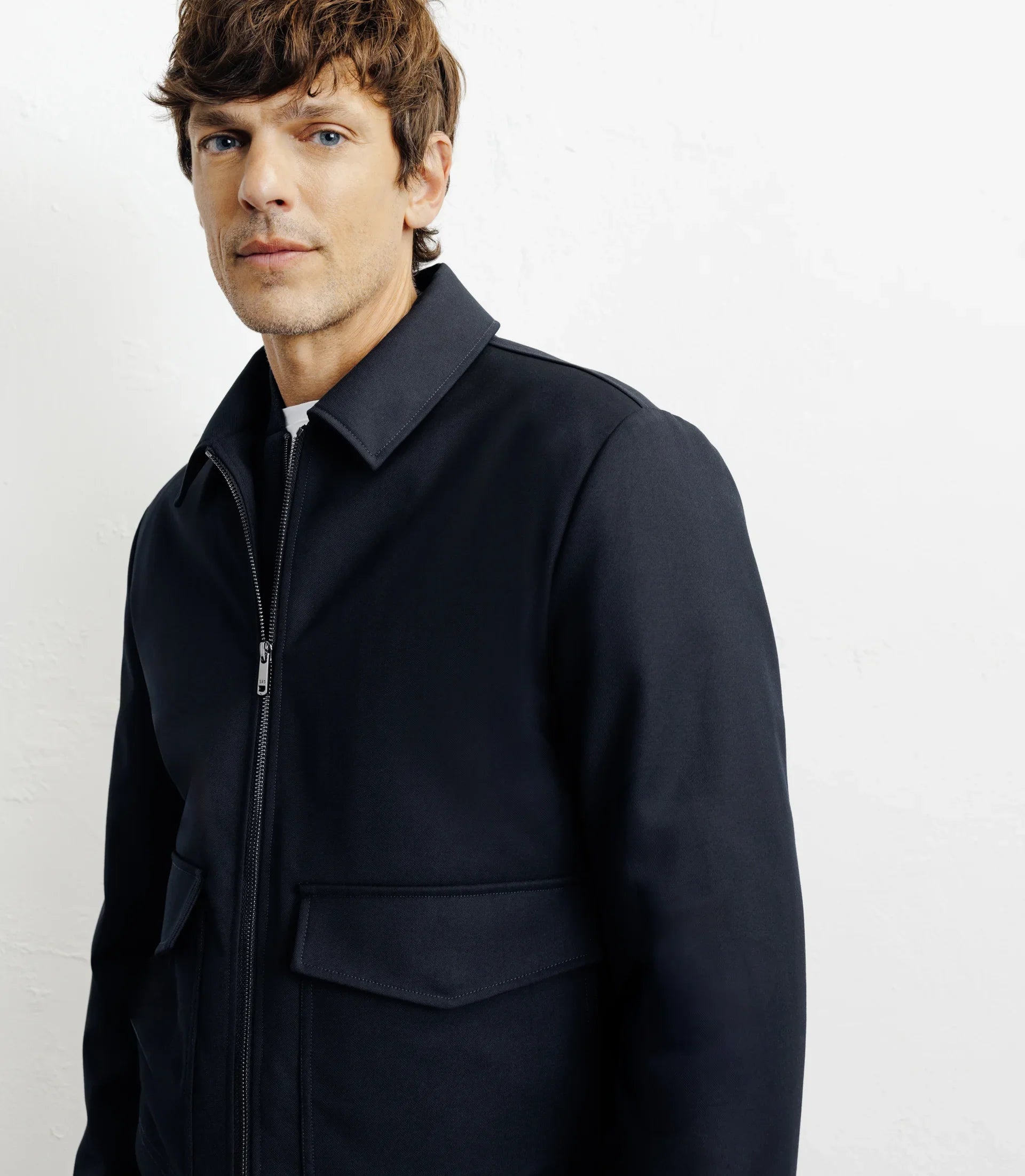 Blouson col chemise marine - IZAC