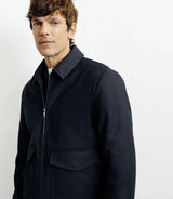 Blouson col chemise marine - IZAC