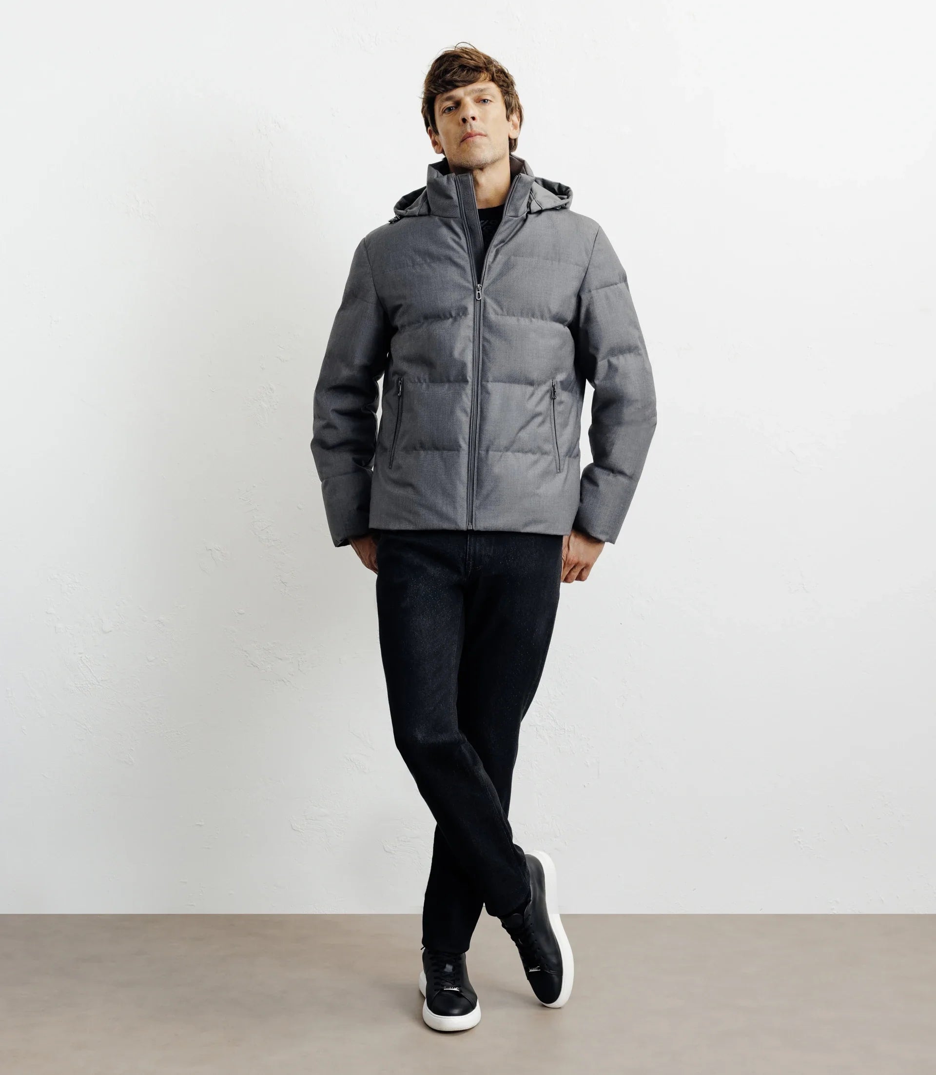 Doudoune courte grise - IZAC