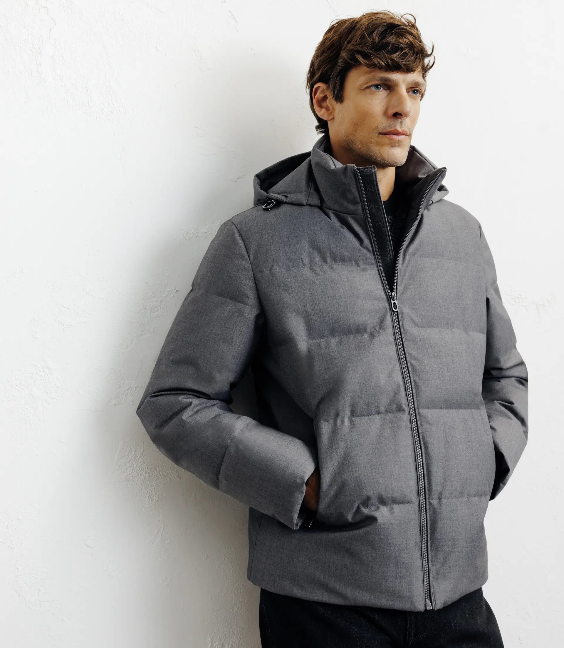 Doudoune courte grise - IZAC