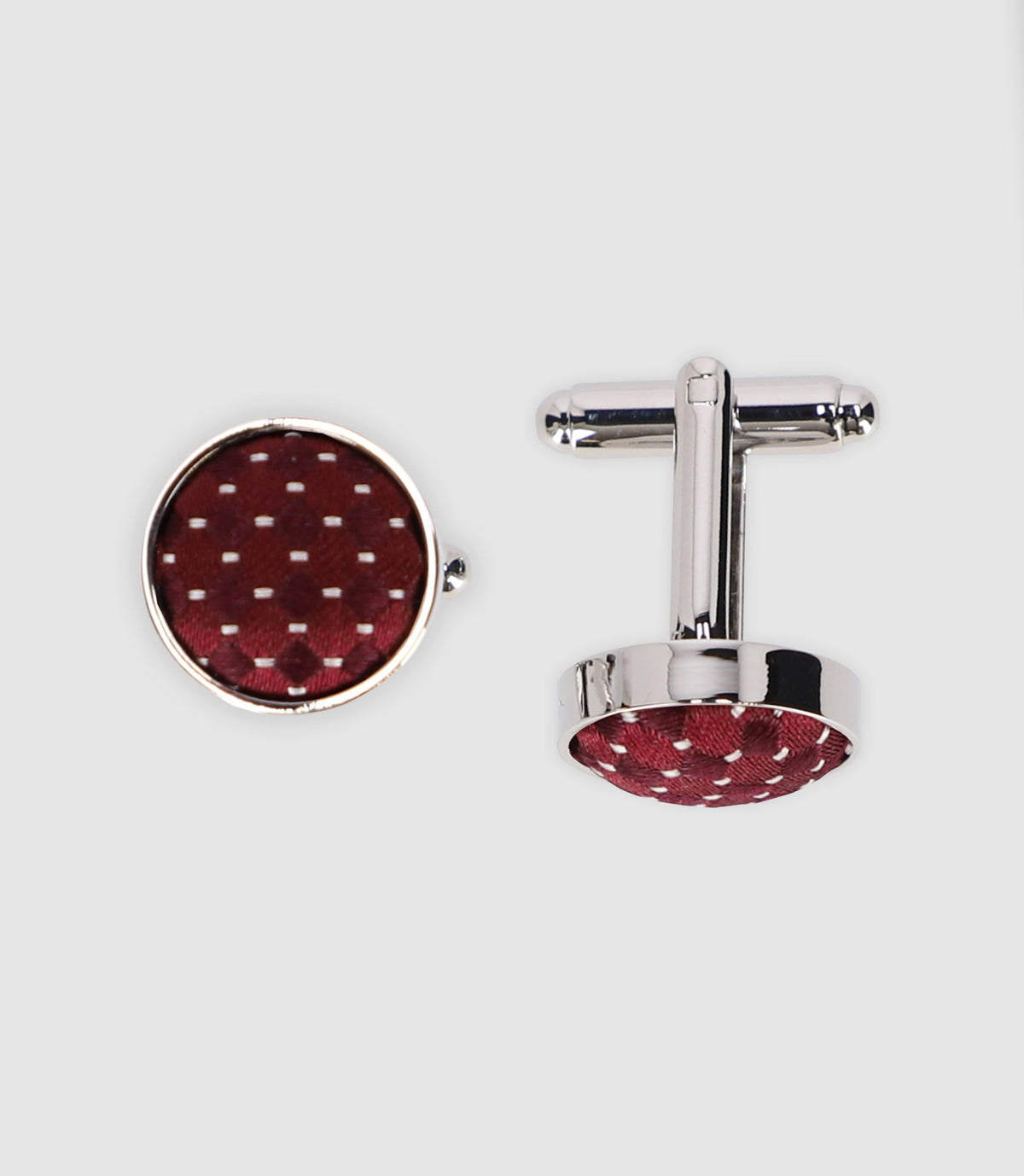 Boutons de manchette en tissu bordeaux - IZAC