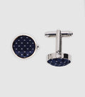 Boutons de manchette en tissu marine - IZAC