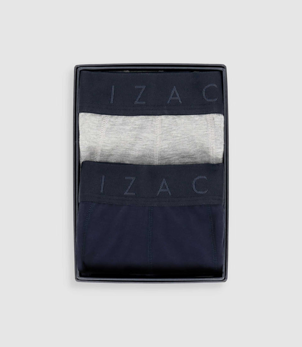 Lot de 2 boxers marine gris chiné KAXE - IZAC