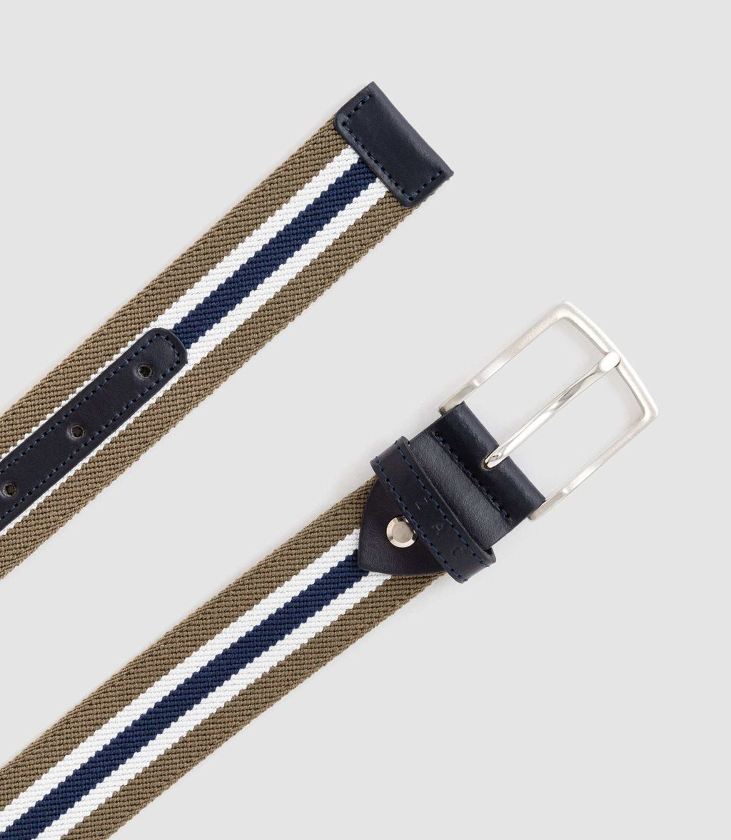 Ceinture ajustable casual kaki - marine "Rapide" - IZAC