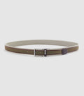 Ceinture ajustable 35mm kaki et marron "Natte" - IZAC