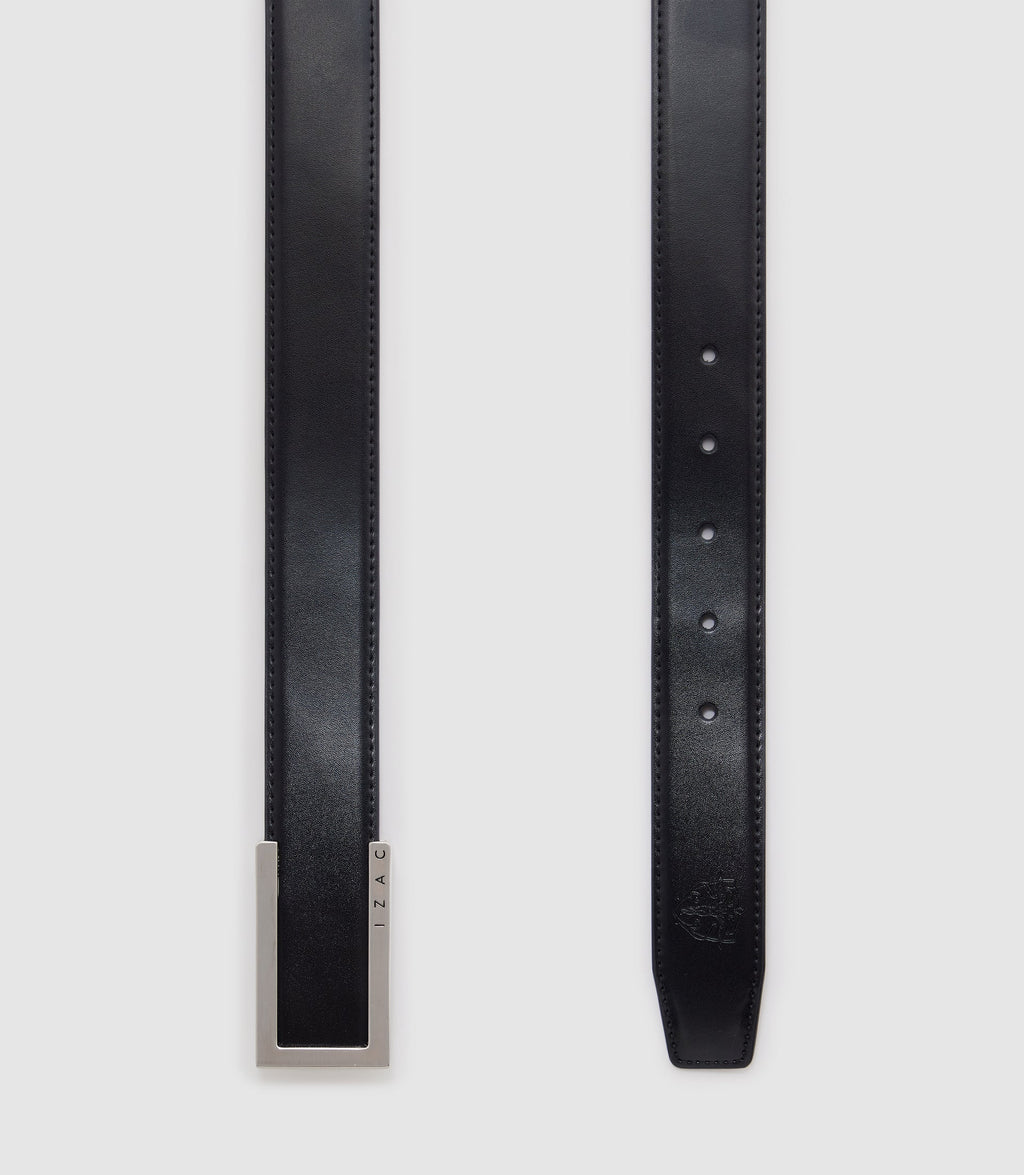 Ceinture réversible 35mm en cuir noire et marron NOTE - IZAC