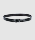 Ceinture avec sangle réversible en cuir noire et marron - IZAC