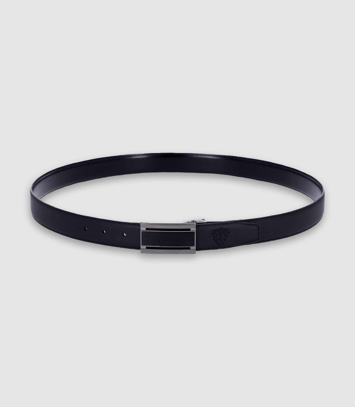 Ceinture avec sangle réversible et ajustable noire mat - IZAC