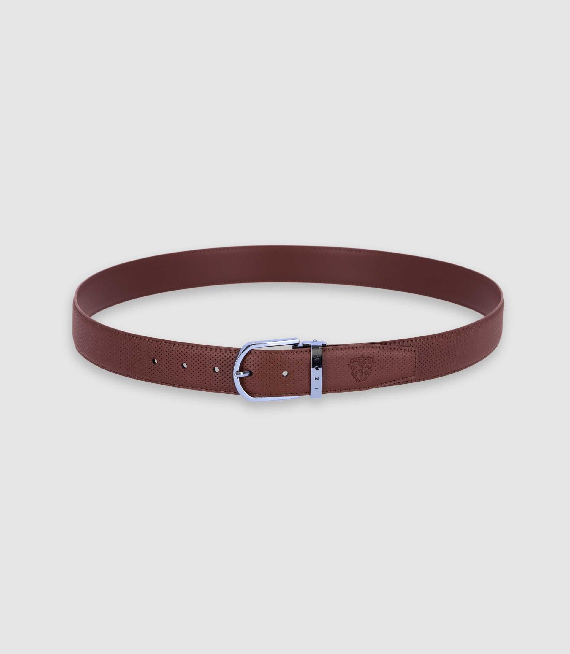Ceinture réversible en cuir marron - IZAC