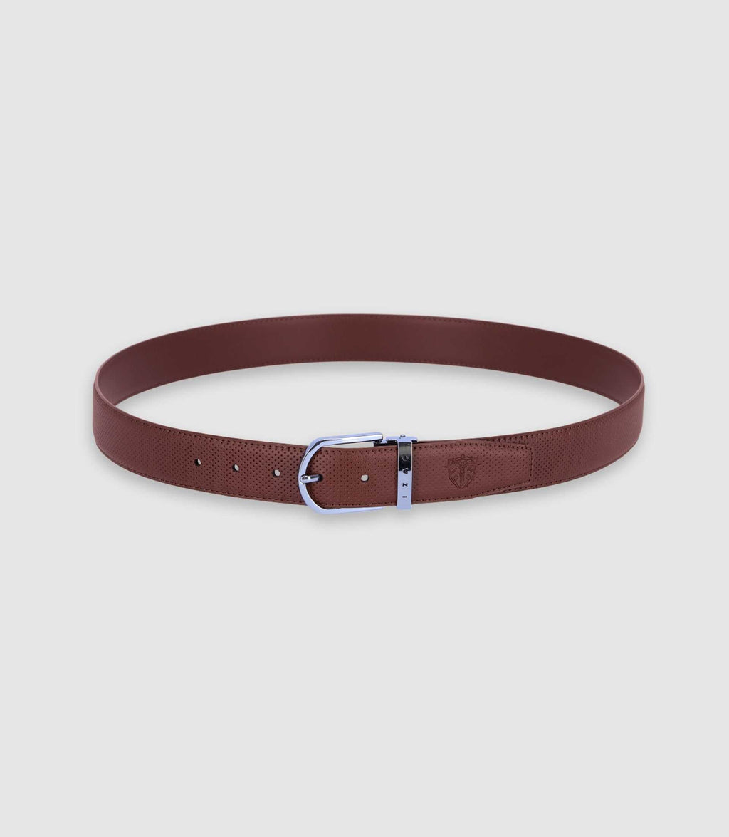 Ceinture réversible en cuir marron - IZAC