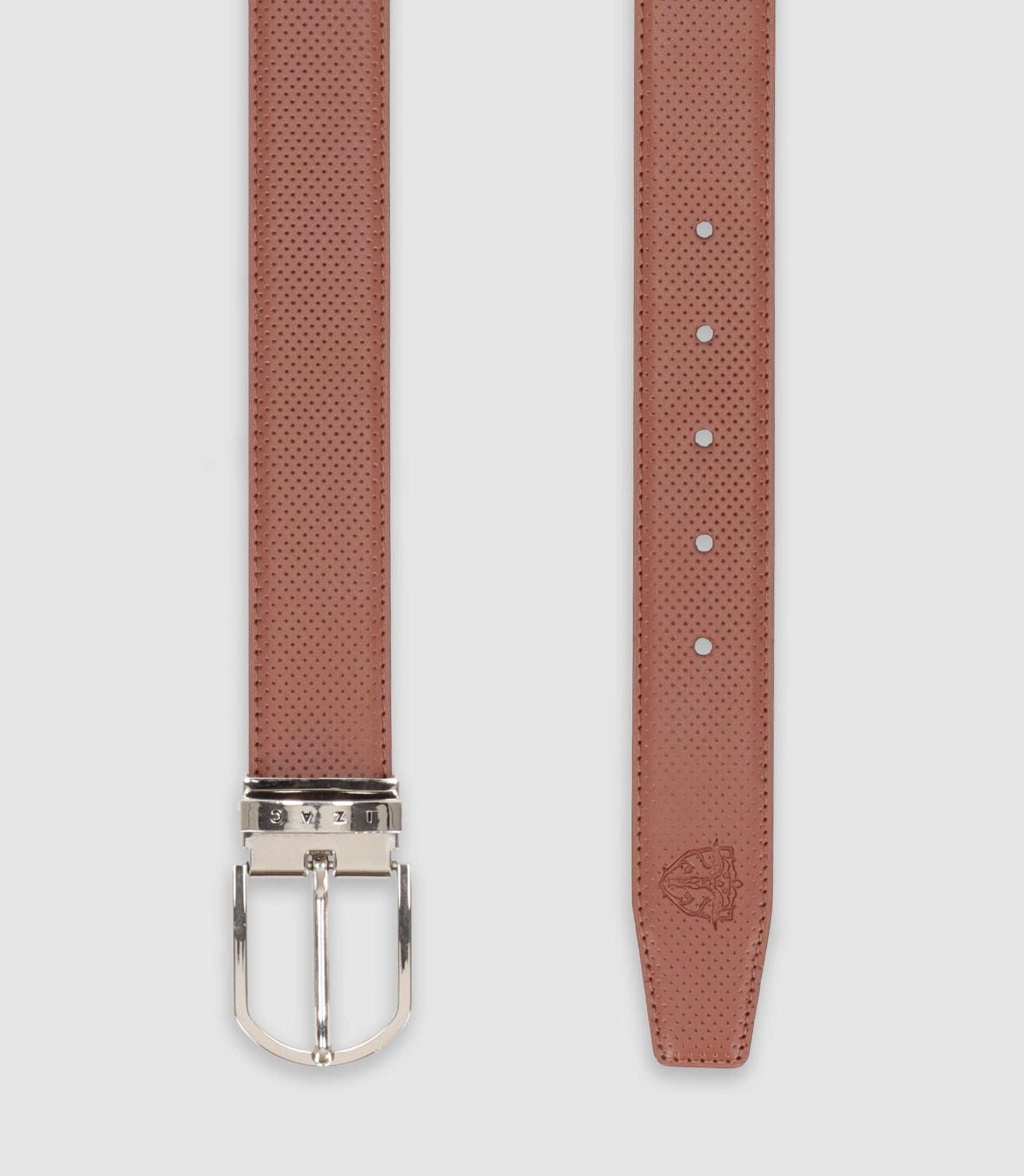 Ceinture réversible en cuir marron - IZAC