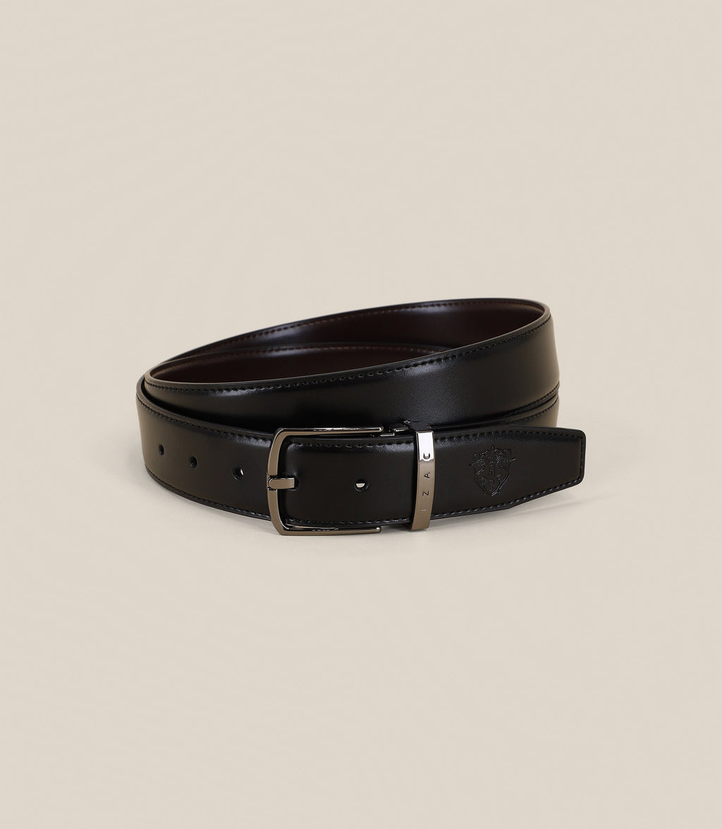 Ceinture réversible noire et marron - IZAC
