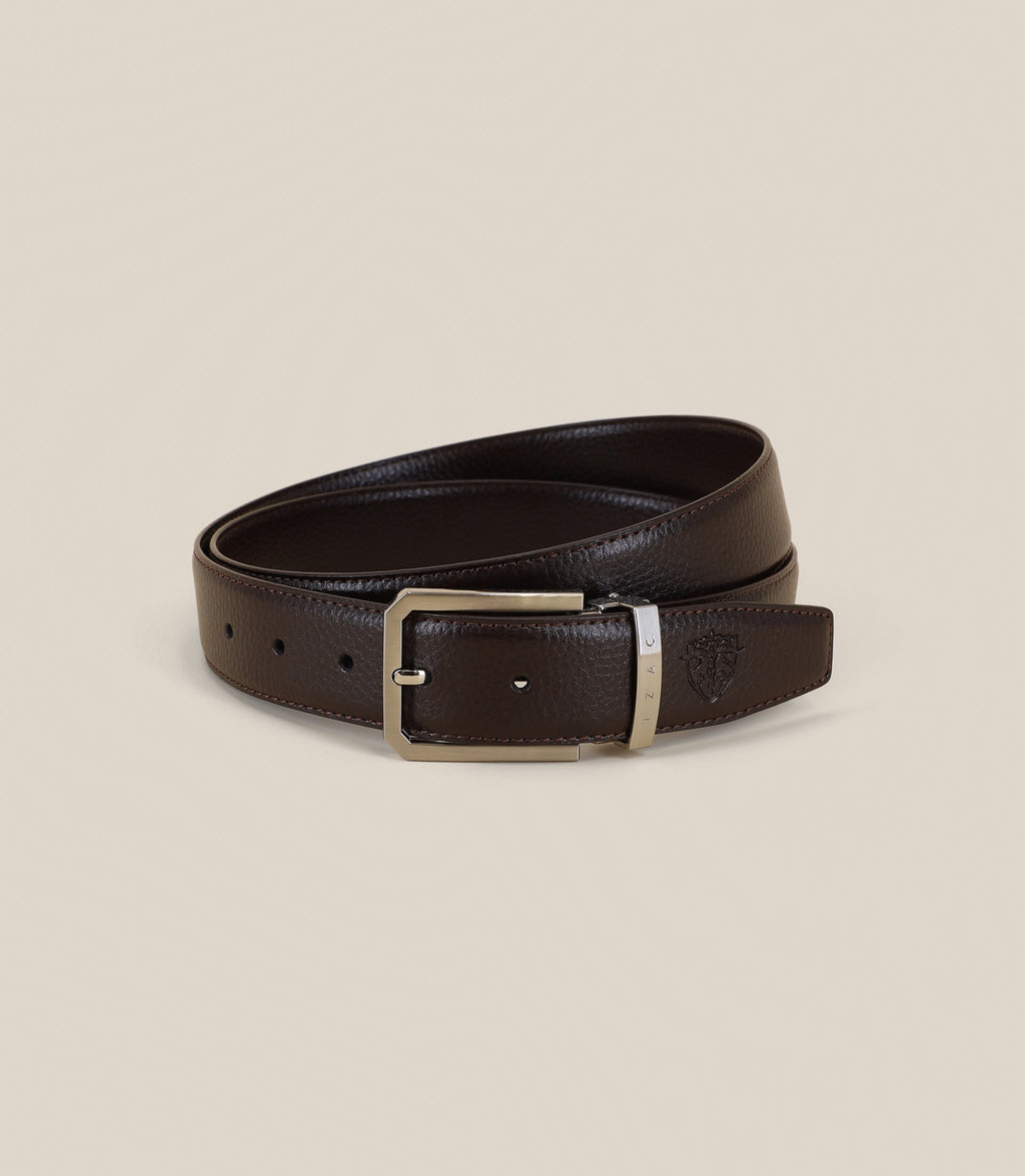 Ceinture à sangle réversible marron - IZAC