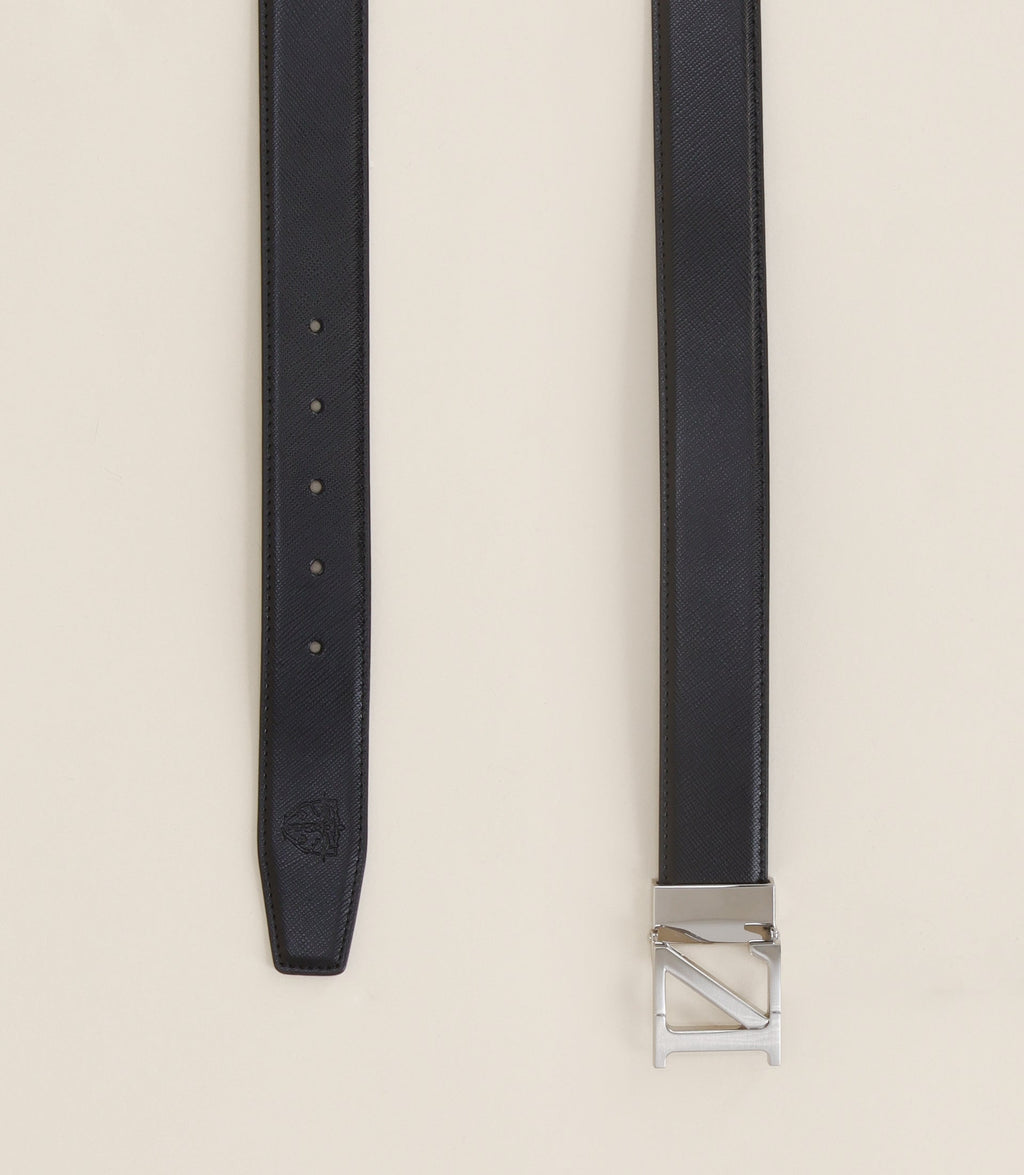 Ceinture réversible ajustable noire - IZAC