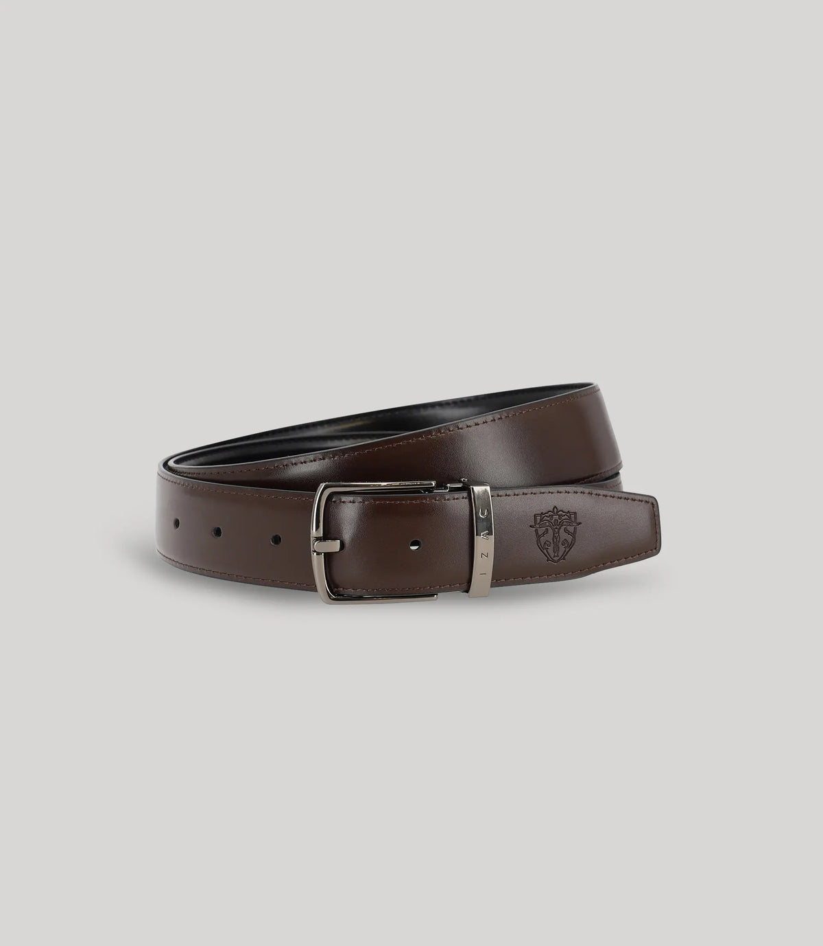 Ceinture réversible noir et marron - IZAC