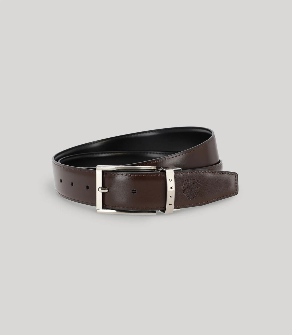 Ceinture réversible noir et marron - IZAC