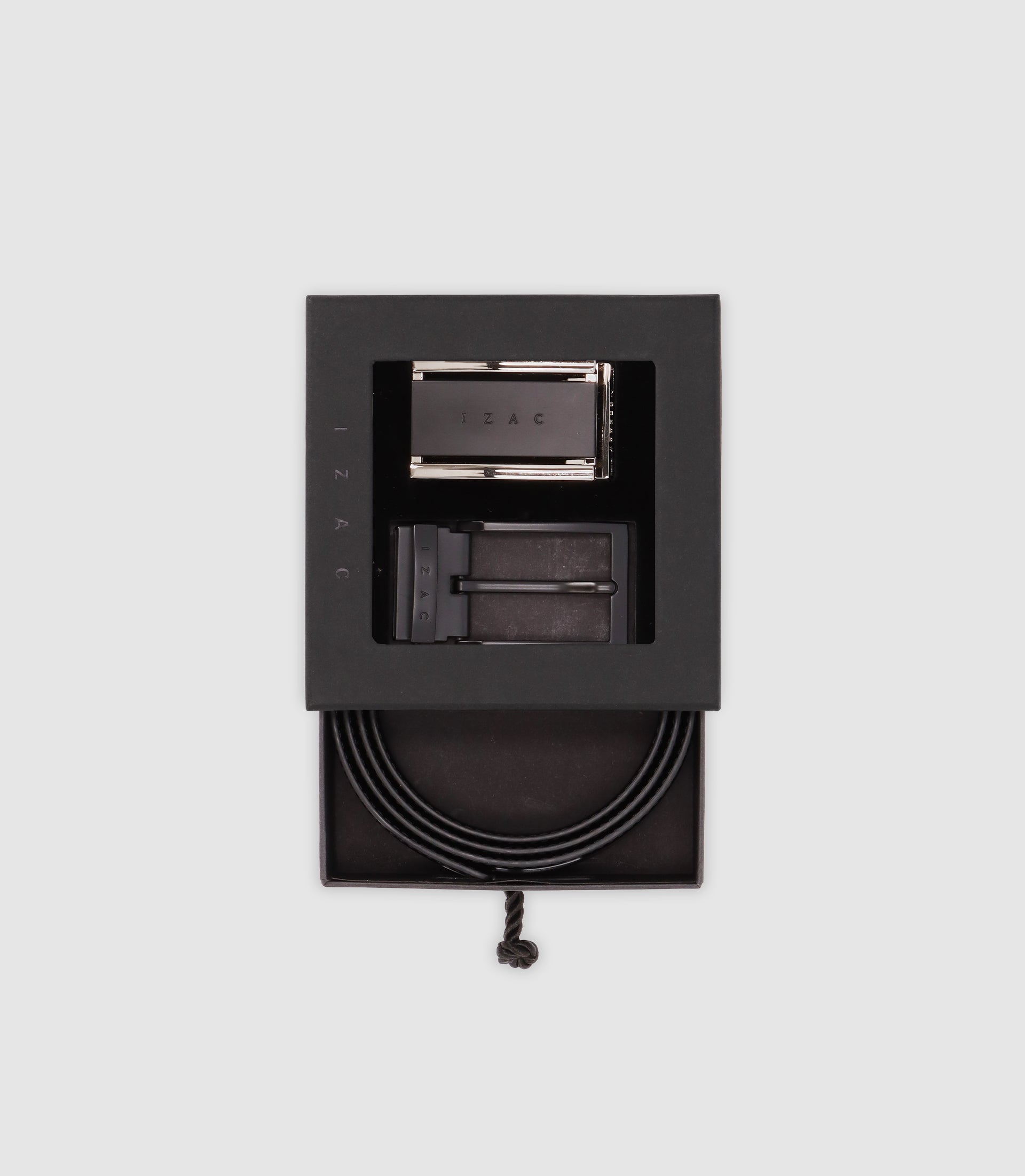 Coffret ceinture avec sangle réversible noire - IZAC