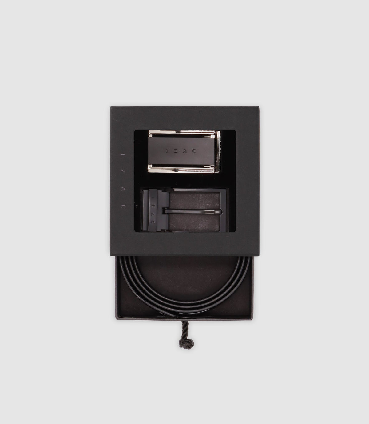 Coffret ceinture avec sangle réversible noire - IZAC