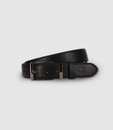 Ceinture avec sangle en cuir noire - IZAC