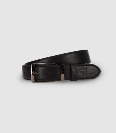 Ceinture avec sangle en cuir noire - IZAC