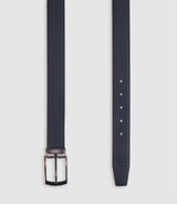 Ceinture réversible en cuir marine - IZAC