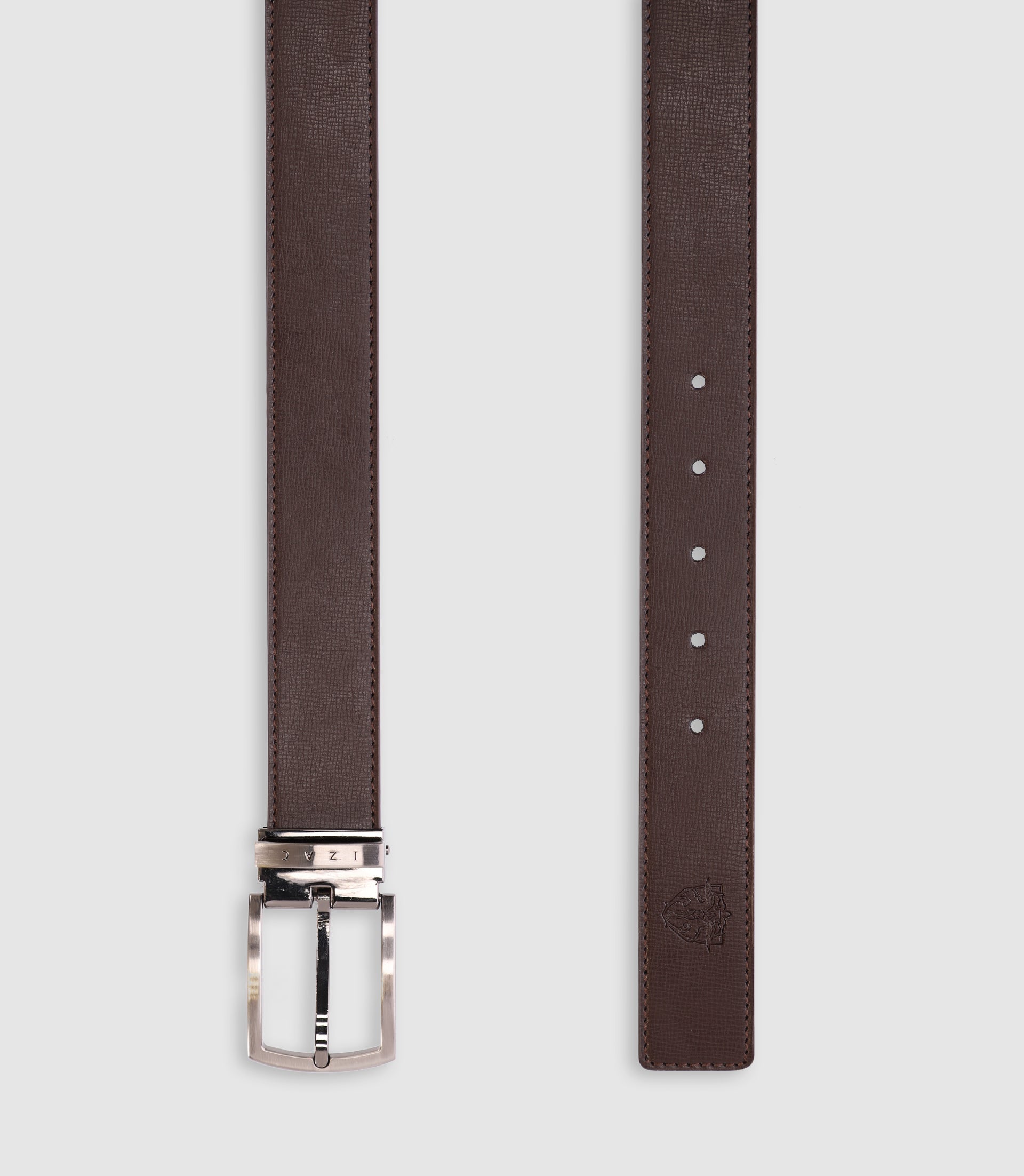Ceinture ajustable avec gravure marron - IZAC