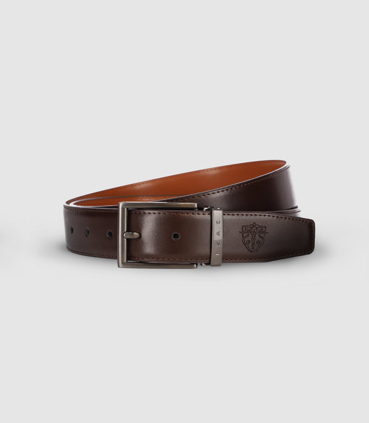 Ceinture ajustable avec boucle à ardillon marron - IZAC