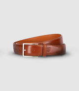 Ceinture ajustable en cuir patiné camel - IZAC