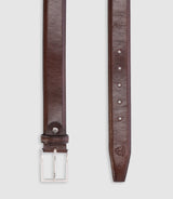 Ceinture ajustable en cuir patiné marron - IZAC