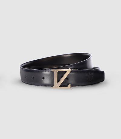 Ceinture réversible avec plaque en métal marine - IZAC