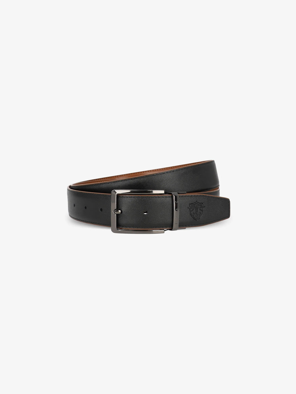Ceinture réversible noir et camel - IZAC