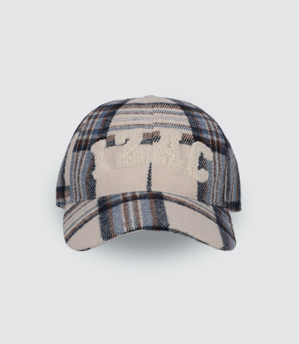 Casquette en tissu à carreaux écrue - IZAC