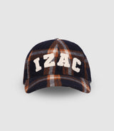 Casquette en tissu à carreaux marine - IZAC