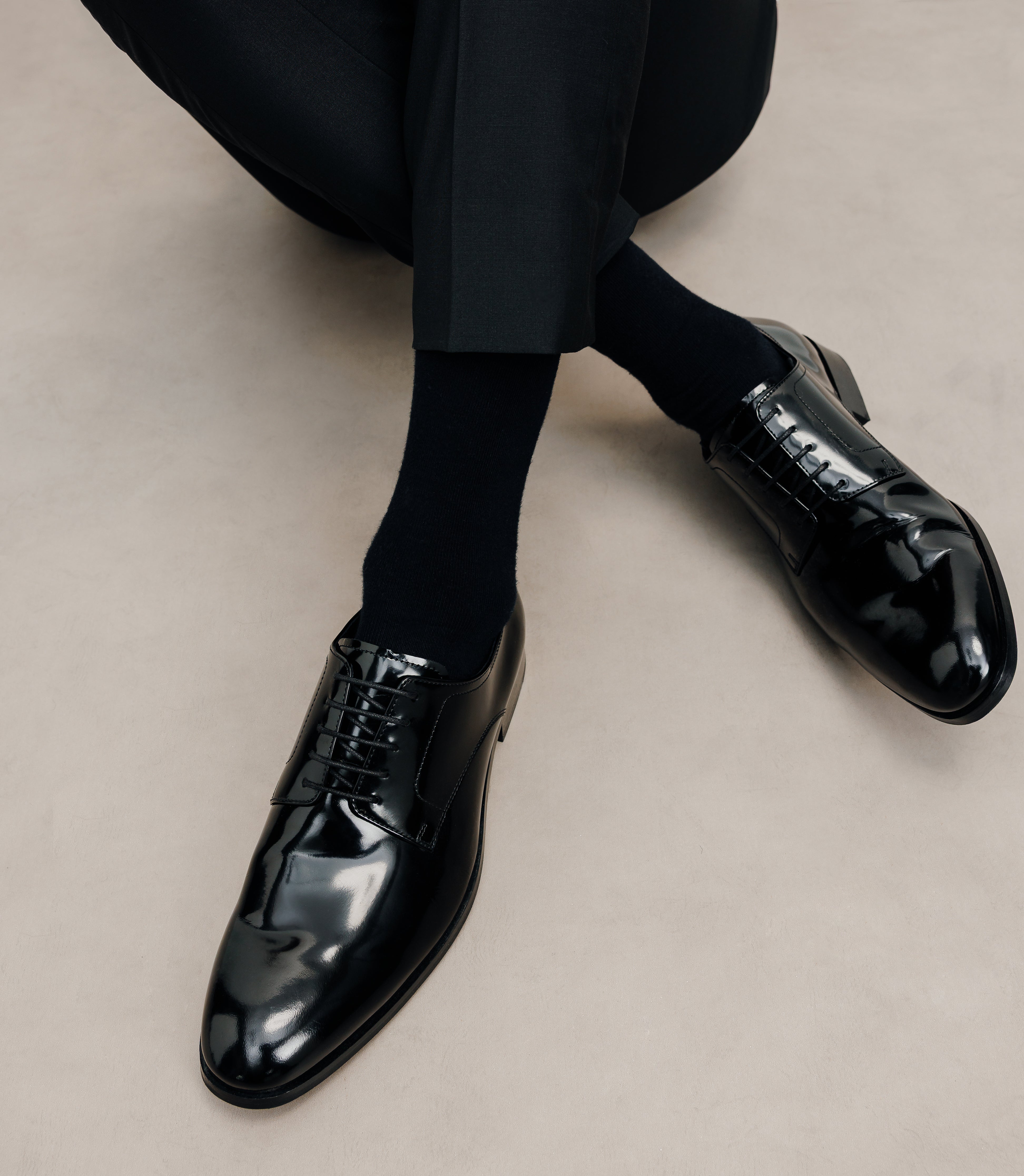 Chaussures derby en cuir vernis noir - IZAC