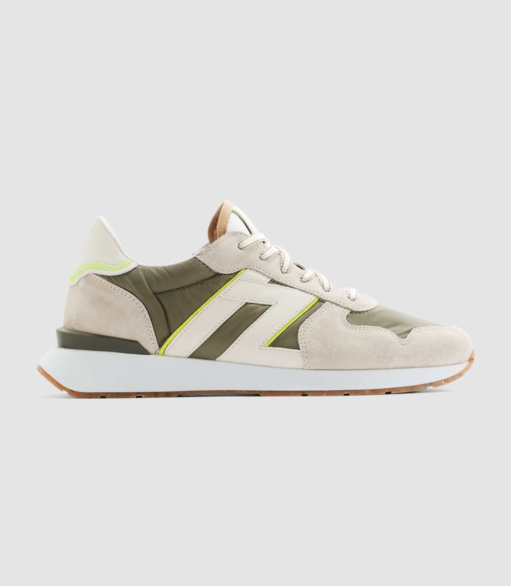 Sneakers taupe et kaki "Edisson" - IZAC