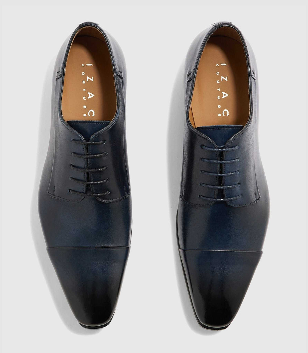 Derby en cuir marine "Elvio" - IZAC