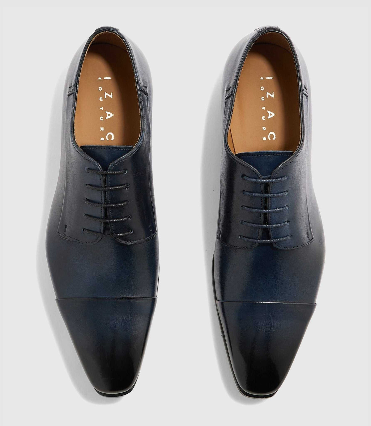 Derby en cuir marine "Elvio" - IZAC