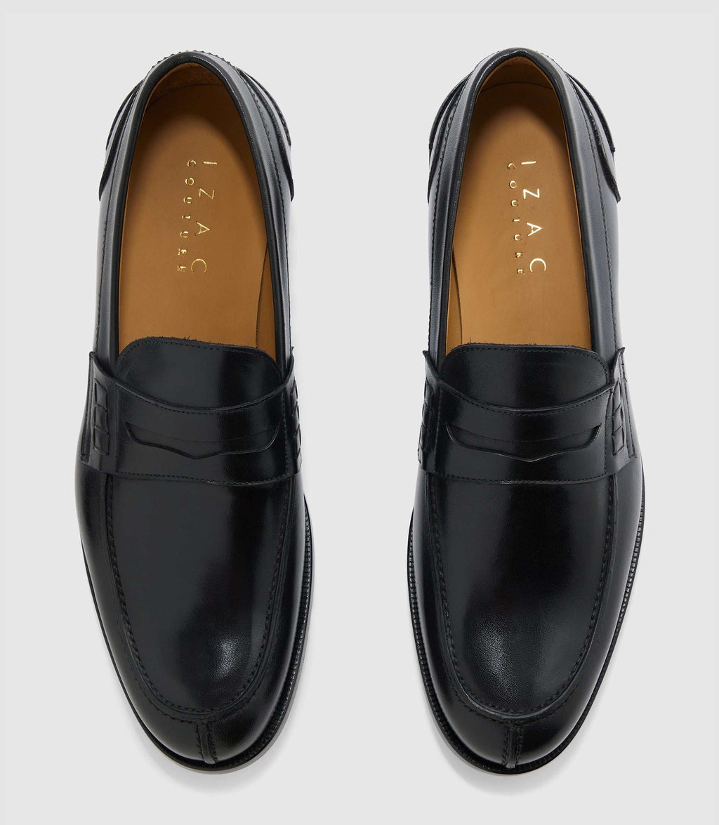 Mocassin couture noir "Erasmus" - IZAC