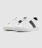 Sneakers en cuir blanche et marine "Eva" - IZAC