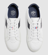 Sneakers en cuir blanche et marine "Eva" - IZAC