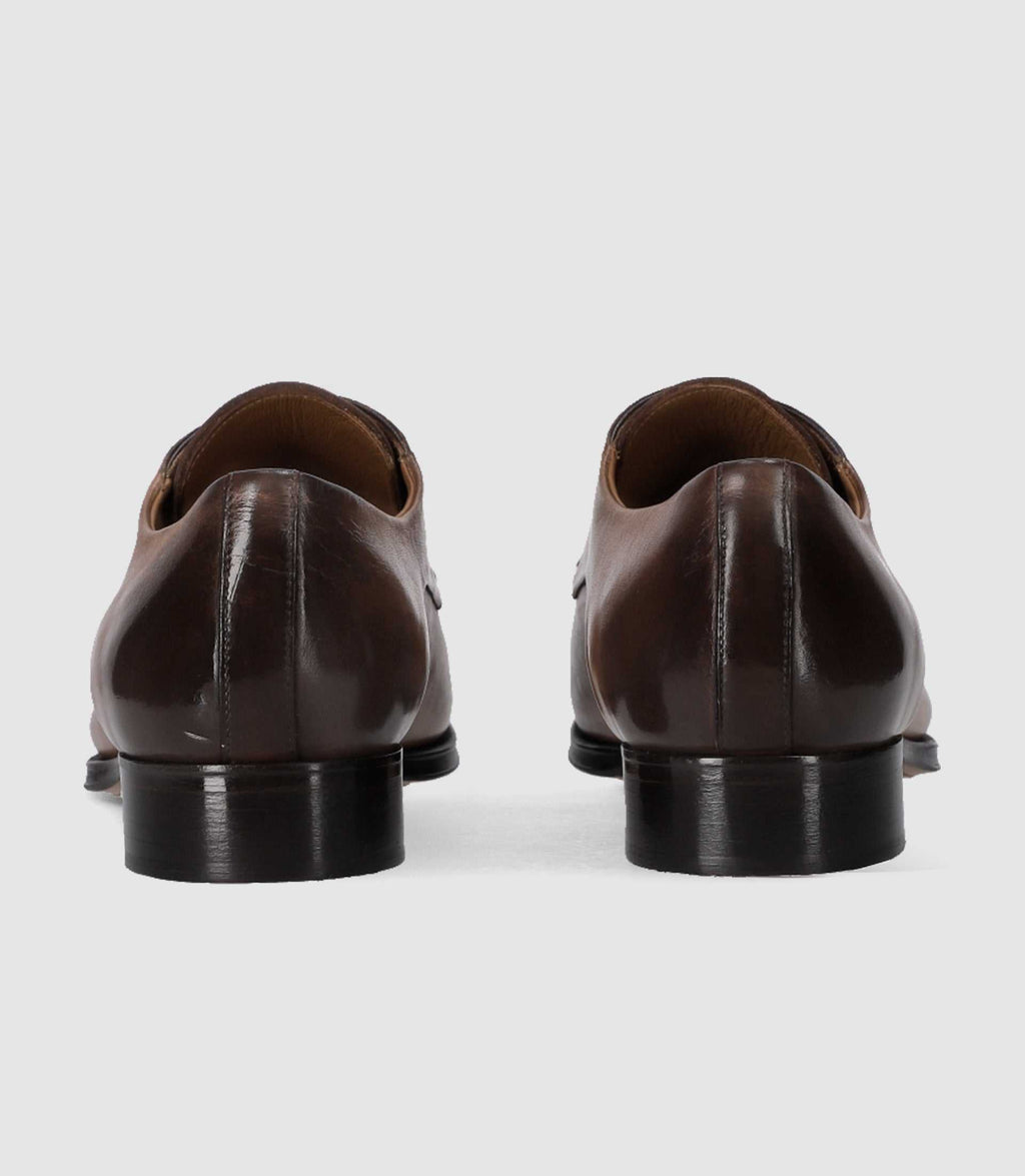 Derby couture en cuir marron clair - IZAC