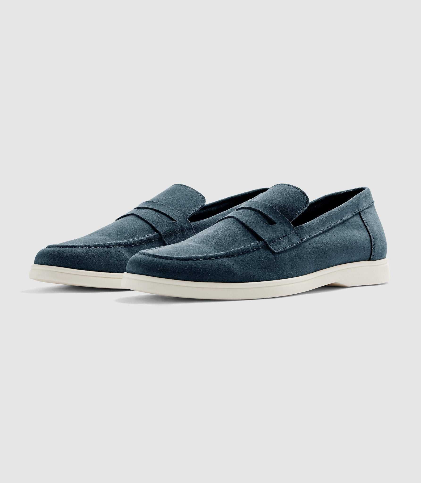 Mocassin en daim bleu EMILE - IZAC