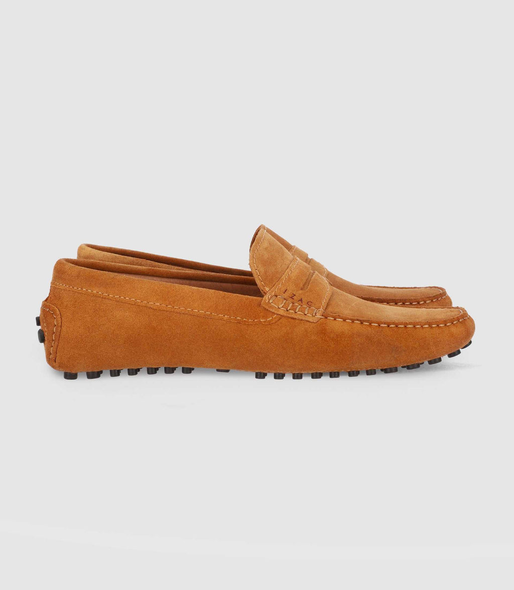 Mocassin en croute velours CAMEL - IZAC