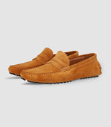 Mocassin en croute velours CAMEL - IZAC