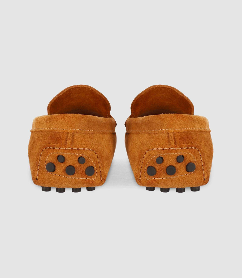 Mocassin en croute velours CAMEL - IZAC