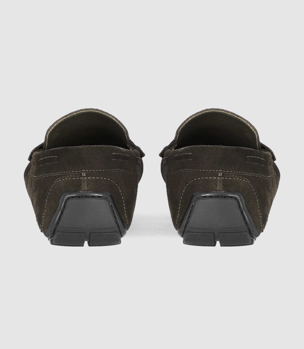 Mocassins en velours kaki - IZAC