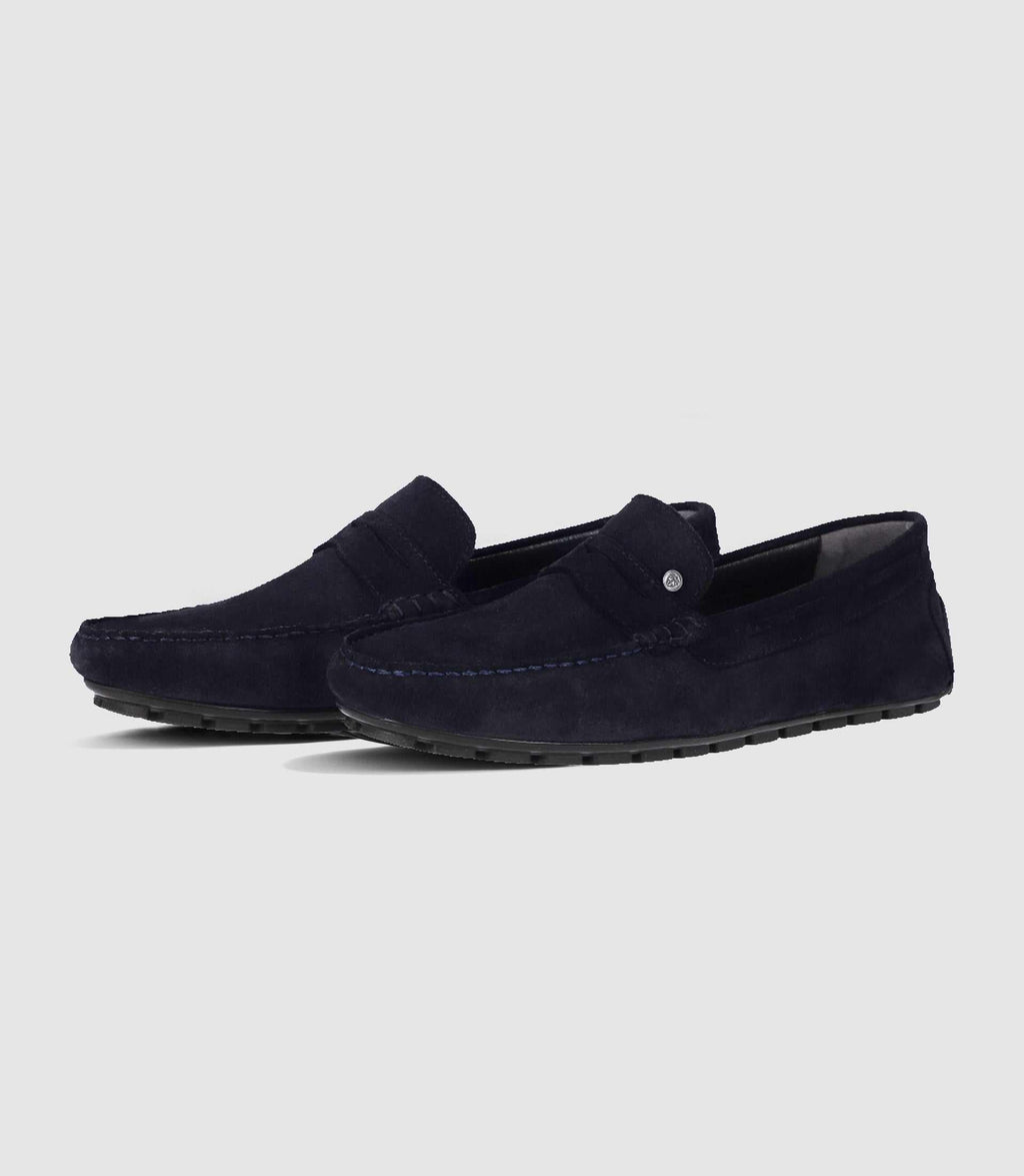 Mocassins en velours marine - IZAC