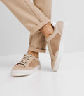 Sneakers en cuir beige - IZAC