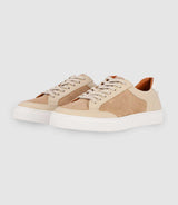 Sneakers en cuir beige - IZAC