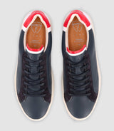 Sneakers en cuir avec blason marine - IZAC